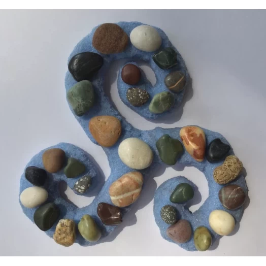 Sea Picture / Frame, Blue and Colorful, Sandy Spiral # 8 Sea Picture / Frame, Blue and Colorful, Sandy Spiral # 8