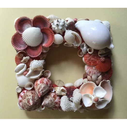 Sea Picture / Frame, Red and White, Square # 6 Sea Picture / Frame, Red and White, Square # 6