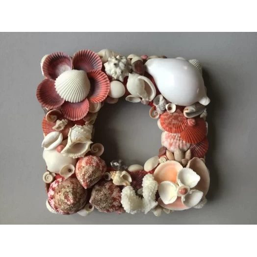 Sea Picture / Frame, Red and White, Square # 6 Sea Picture / Frame, Red and White, Square # 6