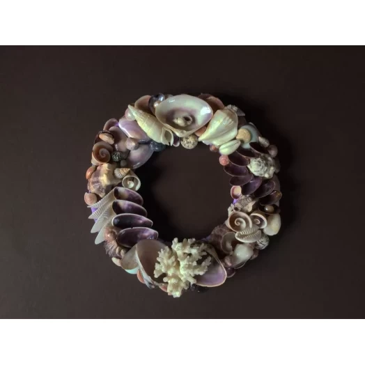 Sea Picture / Frame, White, Purple & Violet, Round # 9