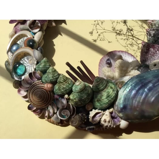 Sea Picture / Frame, Brown, Blue, Green & Purple, Oval # 7
