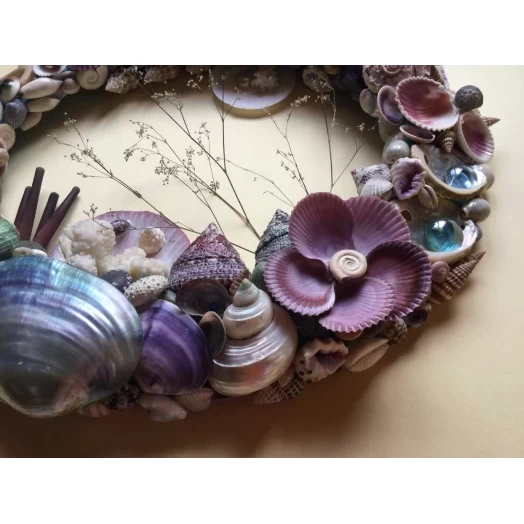 Sea Picture / Frame, Brown, Blue, Green & Purple, Oval # 7