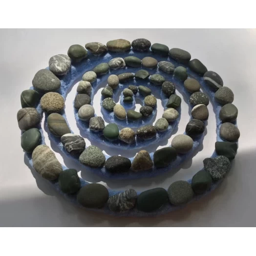 Sea Picture / Frame, Blue and Grey, Sandy Spiral / Helix # 6 Sea Picture / Frame, Blue and Grey, Sandy Spiral / Helix # 6