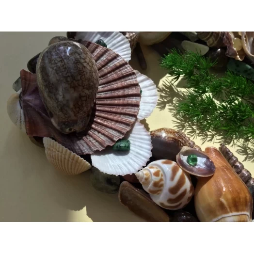 Sea Picture / Frame, Brown, Green and White, Rectangular # 20 Sea Picture / Frame, Brown, Green and White, Rectangular # 20