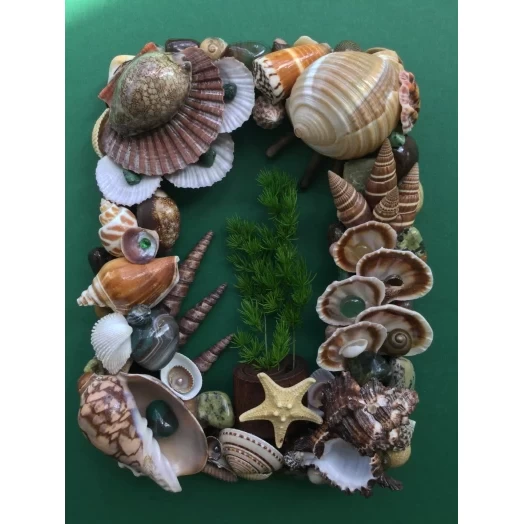 Sea Picture / Frame, Brown, Green and White, Rectangular # 20 Sea Picture / Frame, Brown, Green and White, Rectangular # 20