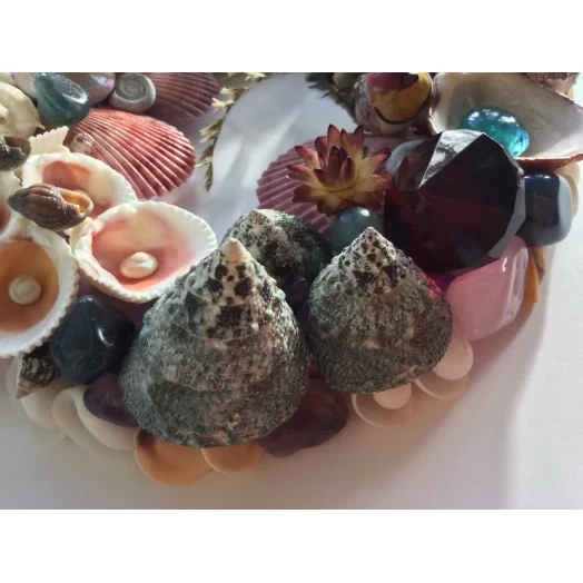 Морская картина / рамка голубая, бордовая, фиолетовая и розовая, овальная # 11 Морская картина / рамка голубая, бордовая, фиолетовая и розовая, овальная # 11