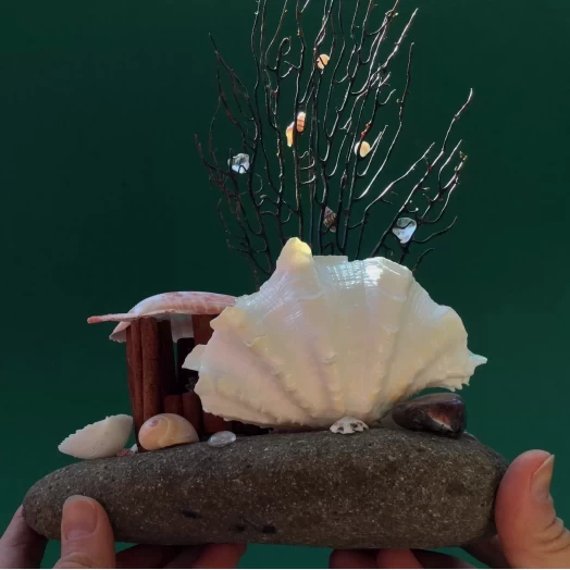 Sea Landscape / Coral Tree Miniature on the Stone # 8 Sea Landscape / Coral Tree Miniature on the Stone # 8