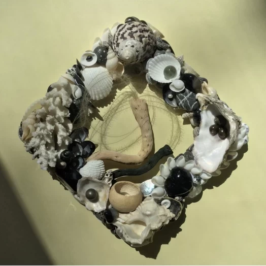 Sea Picture / Frame, Black and White, Square / Diamond # 7