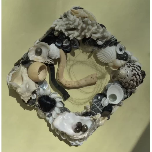 Sea Picture / Frame, Black and White, Square / Diamond # 7