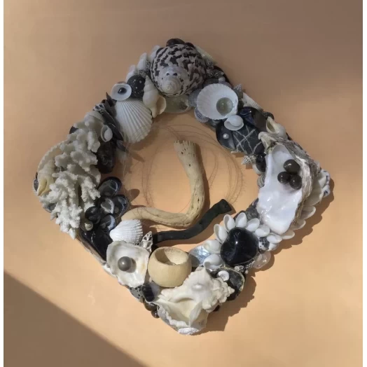 Sea Picture / Frame, Black and White, Square / Diamond # 7