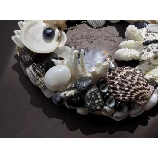 Sea Picture / Frame, Black and White, Round # 8