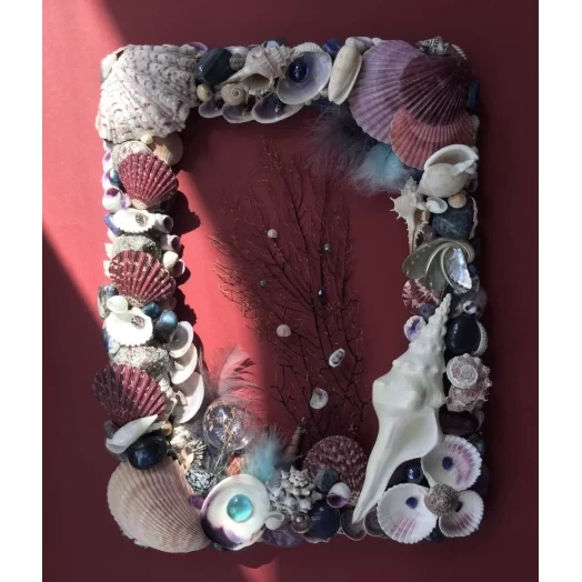 Sea Picture / Frame, Blue, Purple, White & Vinous, Rectangular # 14 Sea Picture / Frame, Blue, Purple, White & Vinous, Rectangular # 14