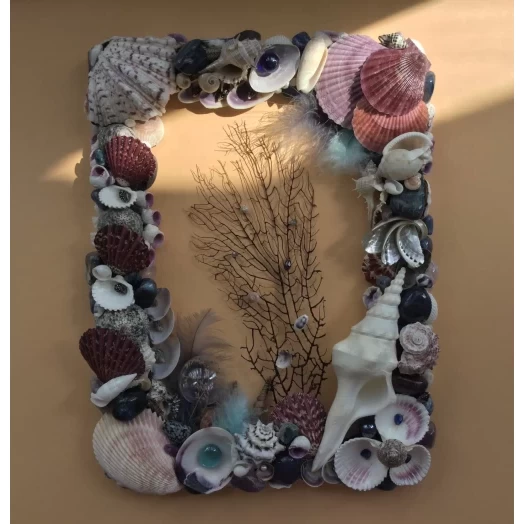 Sea Picture / Frame, Blue, Purple, White & Vinous, Rectangular # 14 Sea Picture / Frame, Blue, Purple, White & Vinous, Rectangular # 14