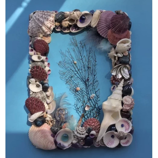 Sea Picture / Frame, Blue, Purple, White & Vinous, Rectangular # 14 Sea Picture / Frame, Blue, Purple, White & Vinous, Rectangular # 14