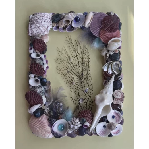 Sea Picture / Frame, Blue, Purple, White & Vinous, Rectangular # 14 Sea Picture / Frame, Blue, Purple, White & Vinous, Rectangular # 14