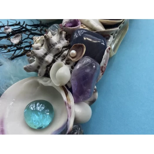 Sea Picture / Frame, Blue, Purple, White & Vinous, Rectangular # 14 Sea Picture / Frame, Blue, Purple, White & Vinous, Rectangular # 14
