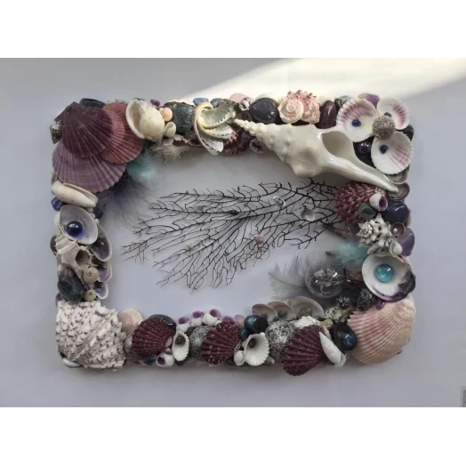Sea Picture / Frame, Blue, Purple, White & Vinous, Rectangular # 14 Sea Picture / Frame, Blue, Purple, White & Vinous, Rectangular # 14
