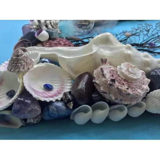 Sea Picture / Frame, Blue, Purple, White & Vinous, Rectangular # 14 Sea Picture / Frame, Blue, Purple, White & Vinous, Rectangular # 14