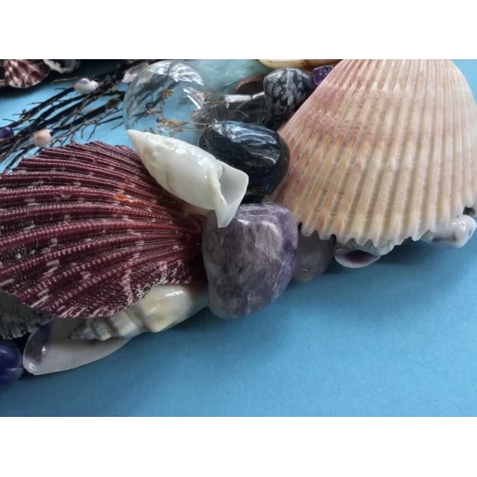 Sea Picture / Frame, Blue, Purple, White & Vinous, Rectangular # 14 Sea Picture / Frame, Blue, Purple, White & Vinous, Rectangular # 14