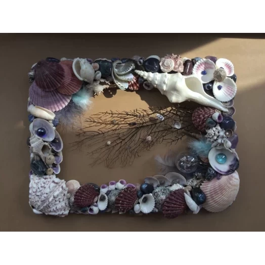 Sea Picture / Frame, Blue, Purple, White & Vinous, Rectangular # 14 Sea Picture / Frame, Blue, Purple, White & Vinous, Rectangular # 14