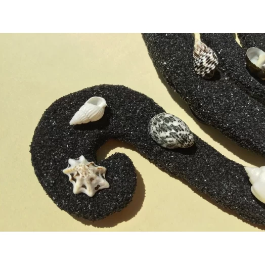 Sea Picture / Frame, Black & White Sandy Spiral # 35