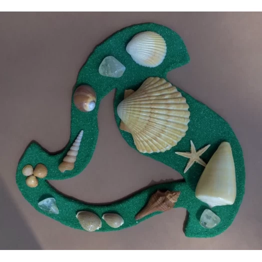 Sea Picture / Frame, Green & Yellow Sandy Spiral Star # 37 Sea Picture / Frame, Green & Yellow Sandy Spiral Star # 37