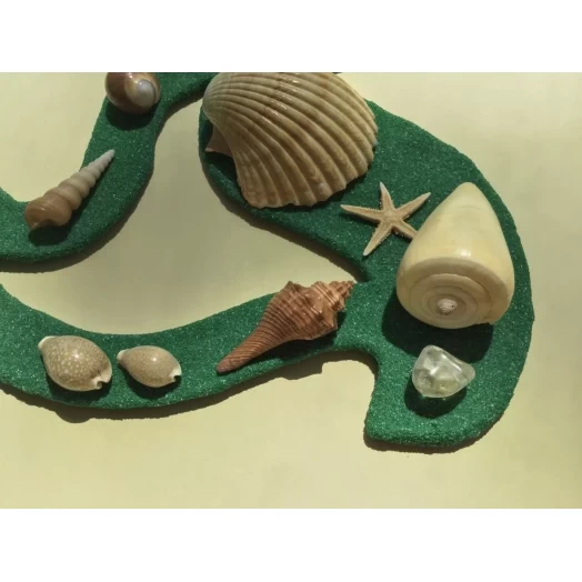 Sea Picture / Frame, Green & Yellow Sandy Spiral Star # 37 Sea Picture / Frame, Green & Yellow Sandy Spiral Star # 37