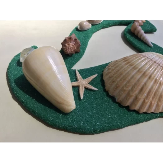 Sea Picture / Frame, Green & Yellow Sandy Spiral Star # 37 Sea Picture / Frame, Green & Yellow Sandy Spiral Star # 37
