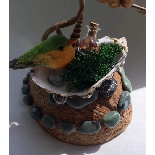 Sea Landscape / Tree Miniature on the Coconut # 9