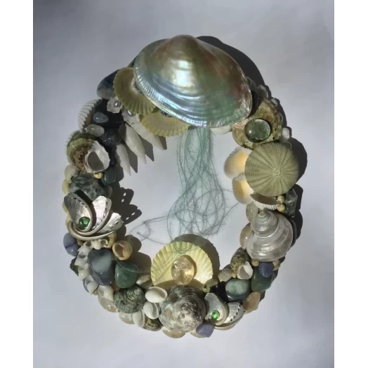 Sea Picture / Frame, Blue, Green & Yellow, Oval # 5