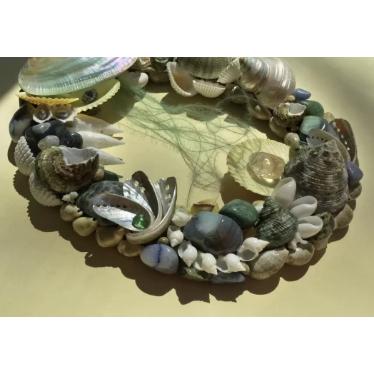 Sea Picture / Frame, Blue, Green & Yellow, Oval # 5
