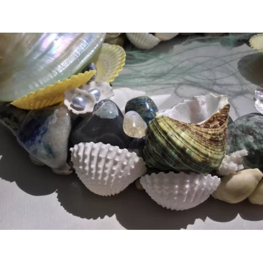 Sea Picture / Frame, Blue, Green & Yellow, Oval # 5