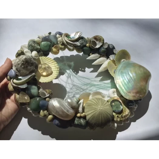 Sea Picture / Frame, Blue, Green & Yellow, Oval # 5