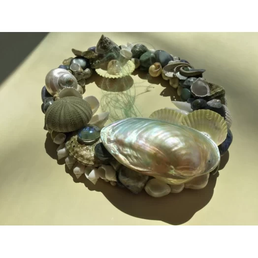 Sea Picture / Frame, Blue, Green & Yellow, Oval # 5