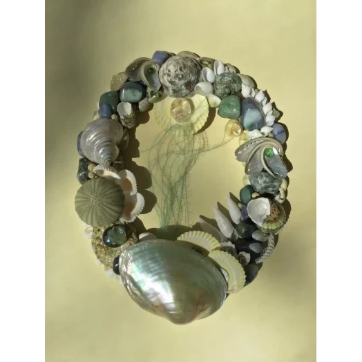 Sea Picture / Frame, Blue, Green & Yellow, Oval # 5