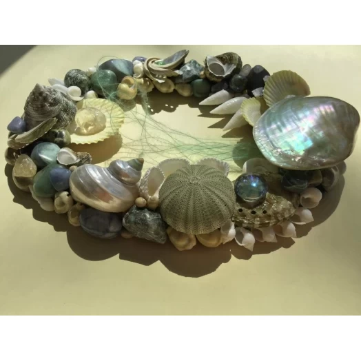 Sea Picture / Frame, Blue, Green & Yellow, Oval # 5