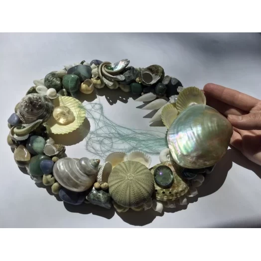 Sea Picture / Frame, Blue, Green & Yellow, Oval # 5