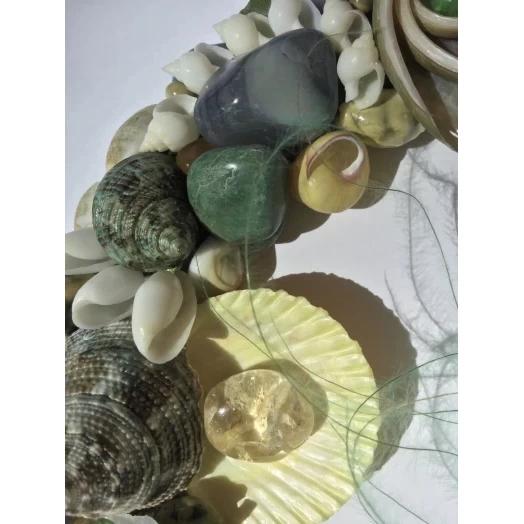 Sea Picture / Frame, Blue, Green & Yellow, Oval # 5