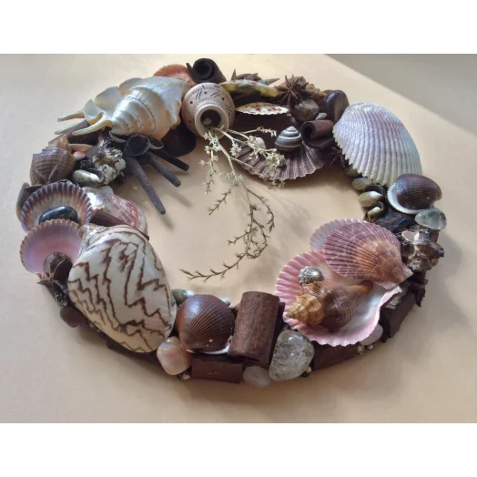 Sea Picture / Frame, Brown & Pink, Round # 10
