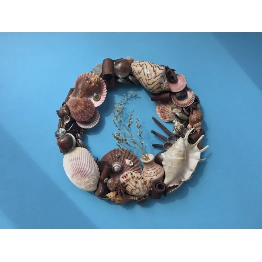 Sea Picture / Frame, Brown & Pink, Round # 10