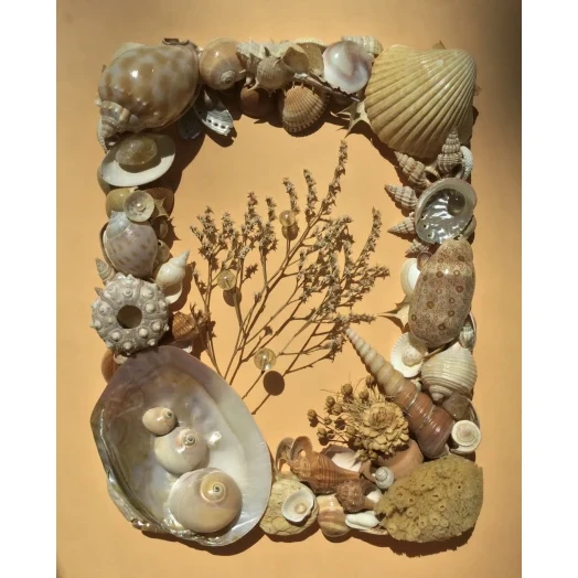 Sea Picture / Frame, Beige and Brown, Rectangular # 16 Sea Picture / Frame, Beige and Brown, Rectangular # 16