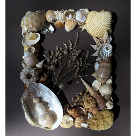 Sea Picture / Frame, Beige and Brown, Rectangular # 16 Sea Picture / Frame, Beige and Brown, Rectangular # 16