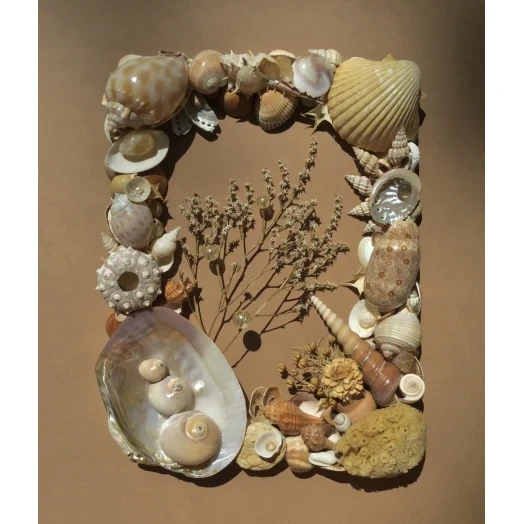 Sea Picture / Frame, Beige and Brown, Rectangular # 16 Sea Picture / Frame, Beige and Brown, Rectangular # 16
