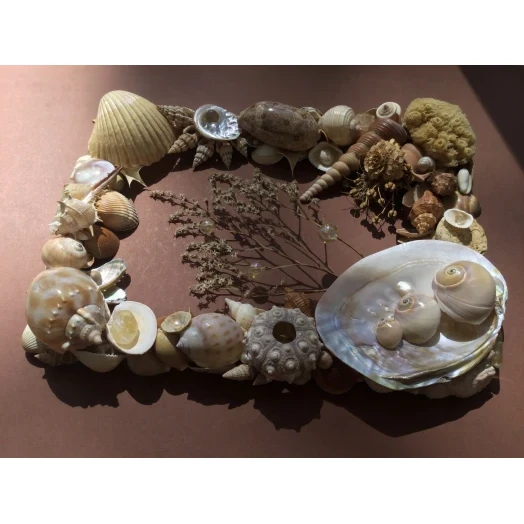 Sea Picture / Frame, Beige and Brown, Rectangular # 16 Sea Picture / Frame, Beige and Brown, Rectangular # 16