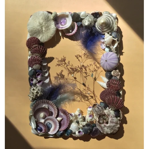 Sea Picture / Frame, Blue, White, Purple and Vinous, Rectangular # 12 Sea Picture / Frame, Blue, White, Purple and Vinous, Rectangular # 12