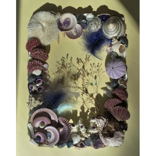 Sea Picture / Frame, Blue, White, Purple and Vinous, Rectangular # 12 Sea Picture / Frame, Blue, White, Purple and Vinous, Rectangular # 12