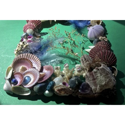 Sea Picture / Frame, Blue, White, Purple and Vinous, Rectangular # 12 Sea Picture / Frame, Blue, White, Purple and Vinous, Rectangular # 12