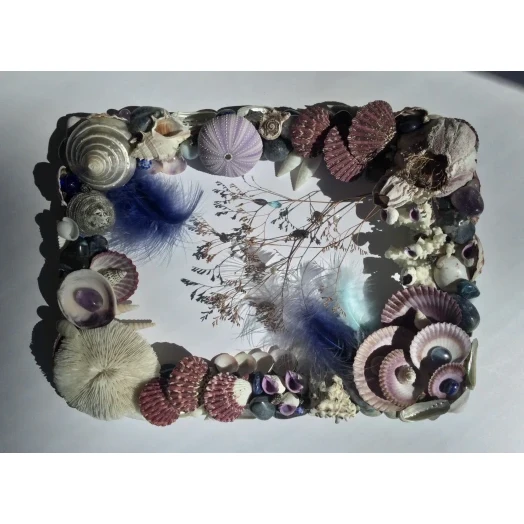 Sea Picture / Frame, Blue, White, Purple and Vinous, Rectangular # 12 Sea Picture / Frame, Blue, White, Purple and Vinous, Rectangular # 12