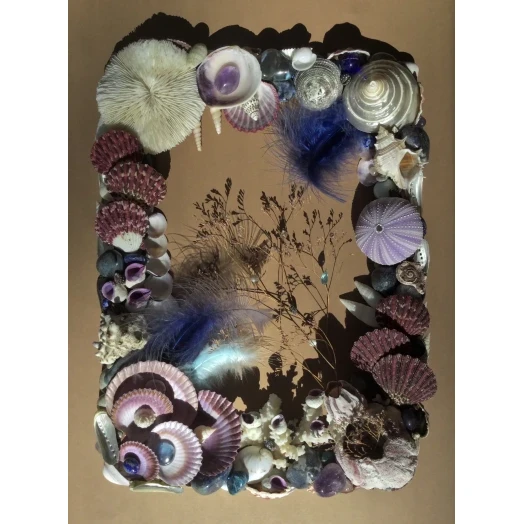Sea Picture / Frame, Blue, White, Purple and Vinous, Rectangular # 12 Sea Picture / Frame, Blue, White, Purple and Vinous, Rectangular # 12