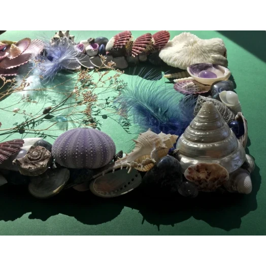 Sea Picture / Frame, Blue, White, Purple and Vinous, Rectangular # 12 Sea Picture / Frame, Blue, White, Purple and Vinous, Rectangular # 12